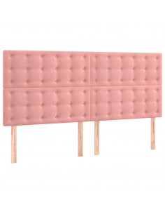 Giroletto con Testiera Rosa 160x200 cm in Velluto 2