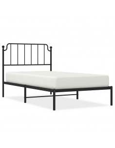 Giroletto con Testiera Metallo Nero 100x200 cm