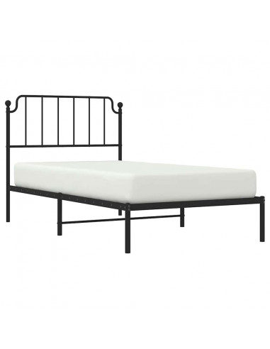 Giroletto con Testiera Metallo Nero 100x200 cm