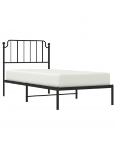 Giroletto con Testiera in Metallo Nero 90x200 cm 2