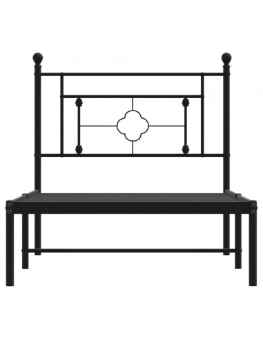 Giroletto con Testiera in Metallo Nero 90x200 cm