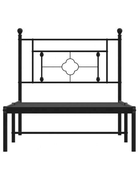 Giroletto con Testiera in Metallo Nero 90x200 cm