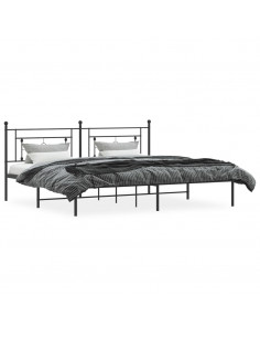 Giroletto con Testiera in Metallo Nero 200x200 cm 2