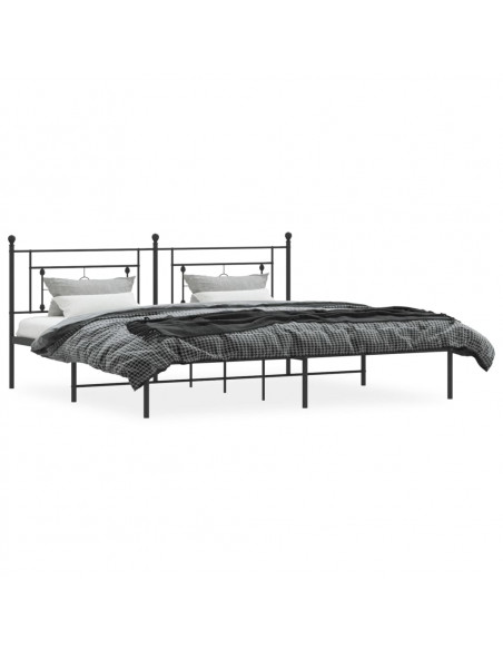 Giroletto con Testiera in Metallo Nero 200x200 cm