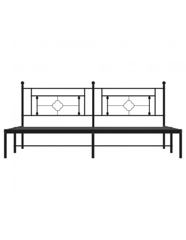 Giroletto con Testiera in Metallo Nero 200x200 cm