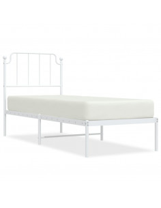 Giroletto con Testiera Metallo Bianco 75x190 cm