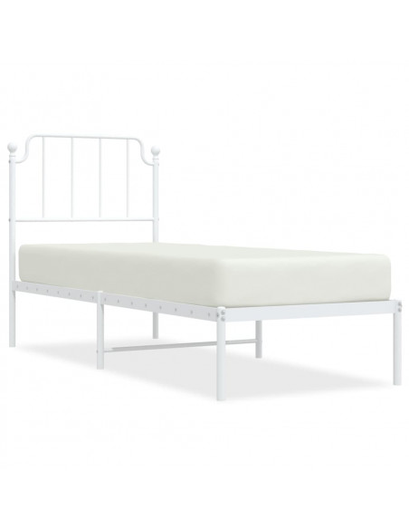 Giroletto con Testiera Metallo Bianco 75x190 cm