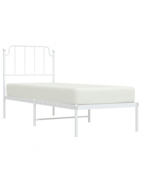 Giroletto con Testiera Metallo Bianco 75x190 cm