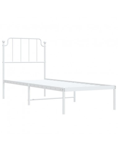 Giroletto con Testiera Metallo Bianco 75x190 cm