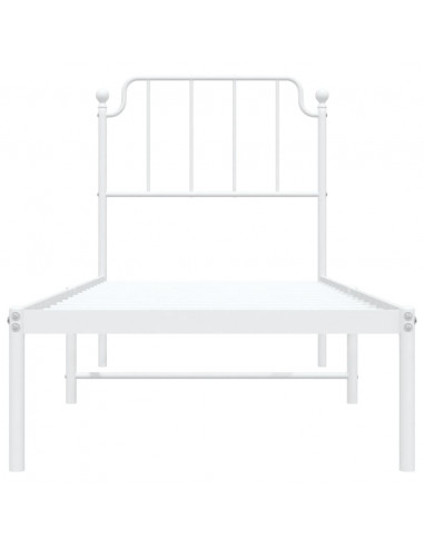 Giroletto con Testiera Metallo Bianco 75x190 cm