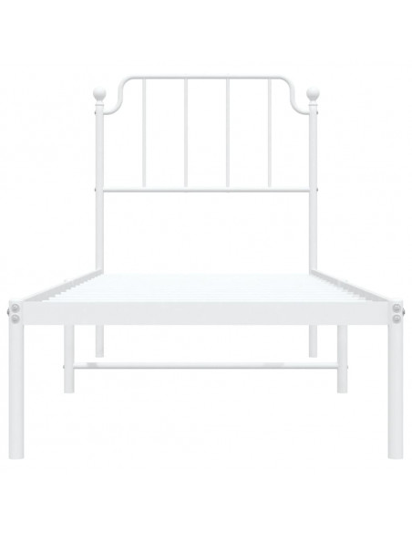 Giroletto con Testiera Metallo Bianco 75x190 cm
