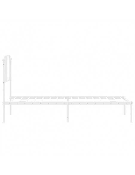 Giroletto con Testiera Metallo Bianco 75x190 cm