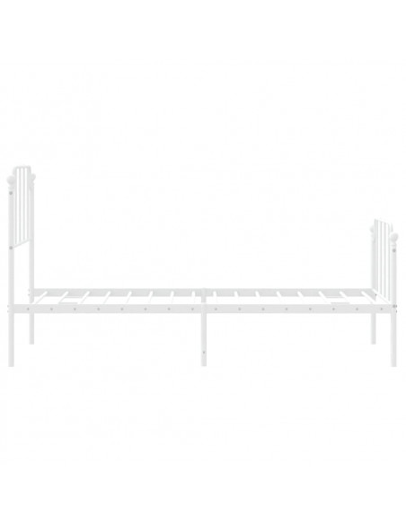 Giroletto con Testiera e Pediera Metallo Bianco 80x200 cm