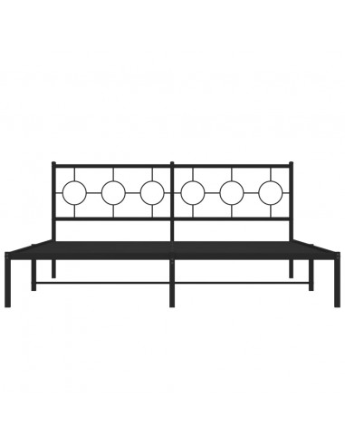 Giroletto con Testiera in Metallo Nero 180x200 cm