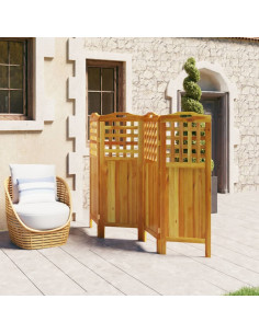Divisorio a 4 Pannelli 162x2x115 cm Legno Massello di Acacia 2