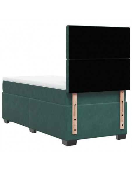 Giroletto a Molle con Materasso Verde Scuro 80x200 cm Velluto