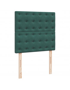 Giroletto a Molle con Materasso Verde Scuro 80x200 cm Velluto