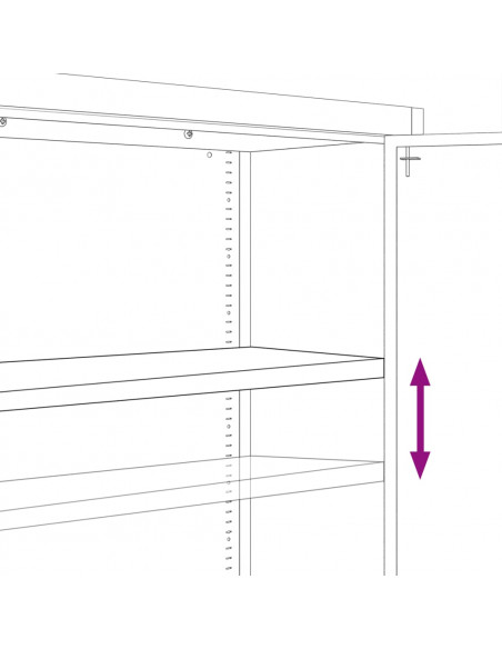 Armadio Classificatore Antracite 90x40x110 cm in Acciaio