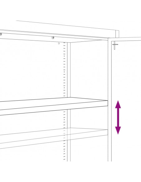 Armadio Classificatore Antracite 90x40x240 cm in Acciaio