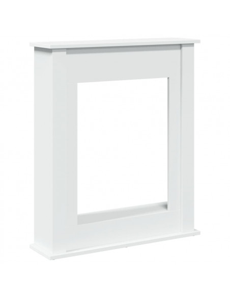 Cornice per Camino Bianca 75x20x87,5 cm in Truciolato