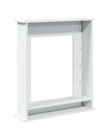 Cornice per Camino Bianca 75x20x87,5 cm in Truciolato