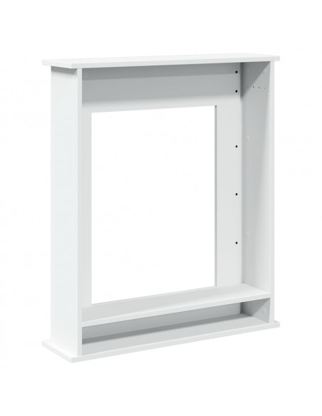 Cornice per Camino Bianca 75x20x87,5 cm in Truciolato