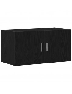 Armadietto a Muro Rovere Nero 80x39x40 cm in Truciolato