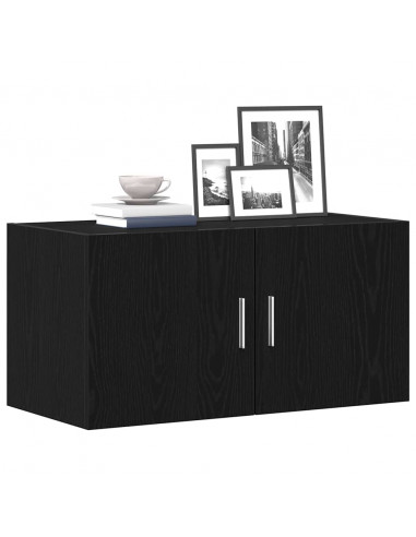 Armadietto a Muro Rovere Nero 80x39x40 cm in Truciolato