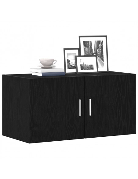 Armadietto a Muro Rovere Nero 80x39x40 cm in Truciolato