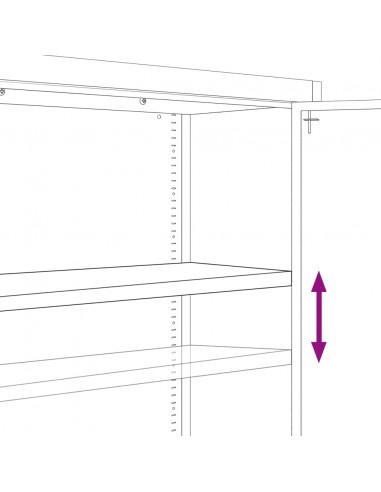 Armadio Classificatore Antracite 90x40x130 cm in Acciaio