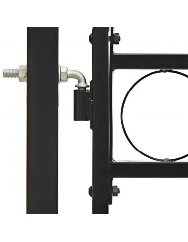 Cancello a Doppia Anta ad Arco in Acciaio 300x125 cm Nero