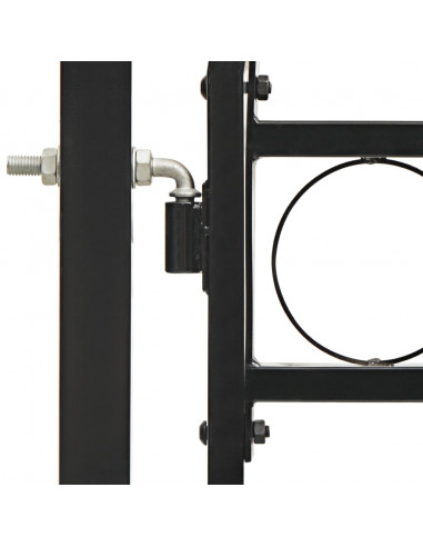 Cancello a Doppia Anta ad Arco in Acciaio 300x150 cm Nero