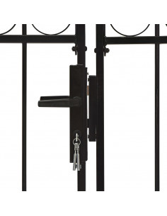 Cancello per recinzione ASSEN a doppia anta con parte superiore ad arco in acciaio 300x175 cm 2