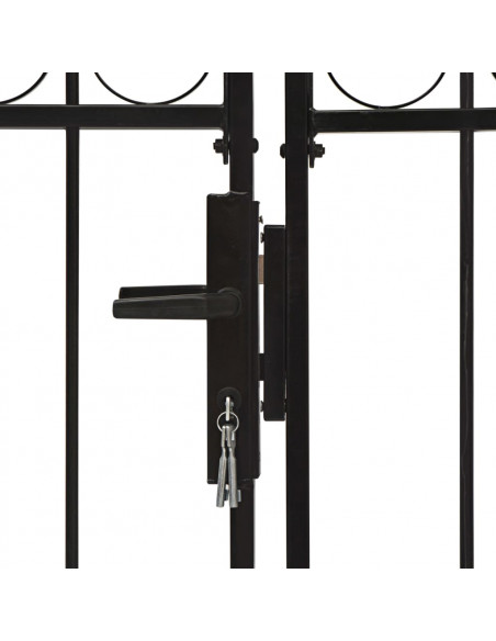 Cancello per recinzione ASSEN a doppia anta con parte superiore ad arco in acciaio 300x175 cm