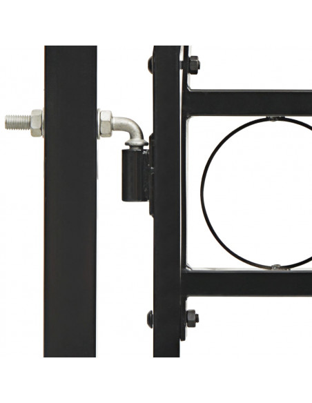 Cancello per recinzione ASSEN a doppia anta con parte superiore ad arco in acciaio 400x150 cm
