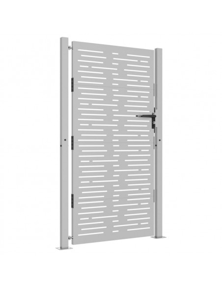 Cancello da giardino 100x175 cm in acciaio Corten design quadrato