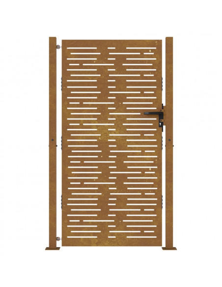 Cancello da Giardino 105x205 cm Acciaio Corten Design Quadrato