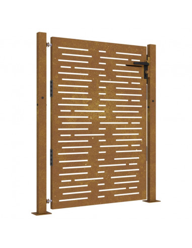 Cancello da Giardino105x155 cm Acciaio Corten Design Quadrato