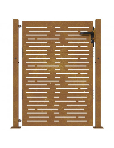 Cancello da Giardino105x155 cm Acciaio Corten Design Quadrato