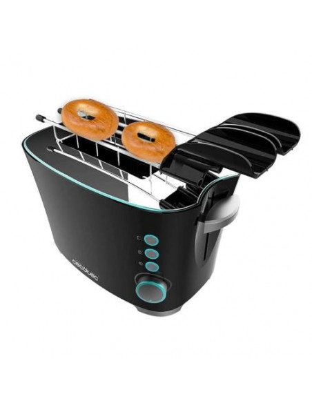 CECOTEC TOAST DOUBLE B TOSTAPANE CON PINZE 7 LIVELLI + RACC. BRICIOLE NERO