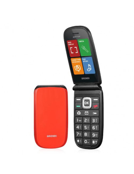 CELLULARE BRONDI RAPTOR FLIP 2,8'' ORANGE METAL DUAL
