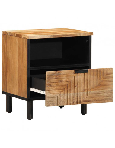 Comodini 2pz 40x33x46 cm in Legno Massello di Acacia