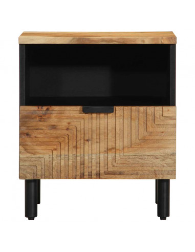 Comodini 2pz 40x33x46 cm in Legno Massello di Acacia