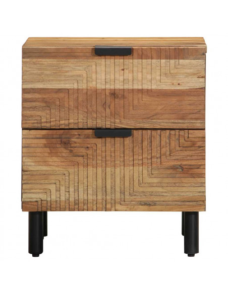 Comodini 2pz 40x33x46 cm in Legno Massello di Acacia