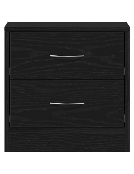 Comodini 2pz Rovere Nero 40x30x40 cm in Legno Multistrato
