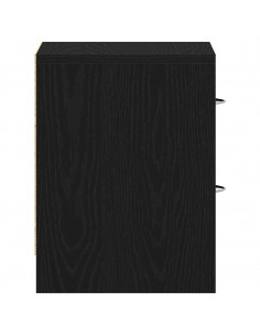 Comodini 2pz Rovere Nero 40x30x40 cm in Legno Multistrato 2