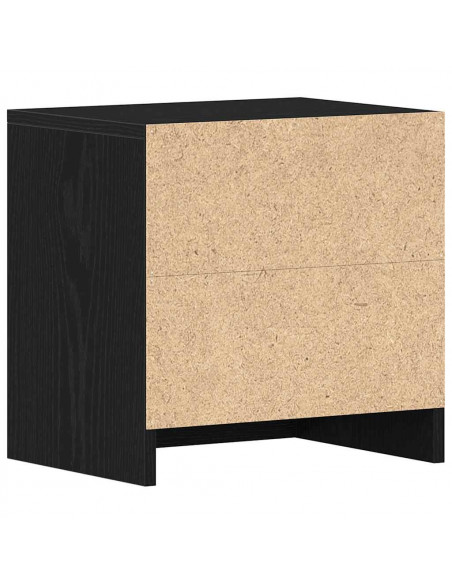Comodini 2pz Rovere Nero 40x30x40 cm in Legno Multistrato