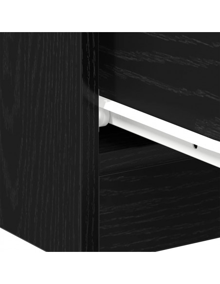 Comodini 2pz Rovere Nero 40x30x40 cm in Legno Multistrato