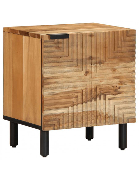 Comodino 40x33x46 cm in Legno Massello di Acacia