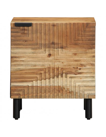 Comodino 40x33x46 cm in Legno Massello di Acacia